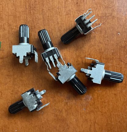 A photo of a set of RV09 Potentiometers