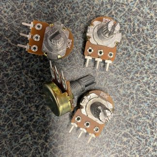 A photo of a group of classic WH148 potentiometers.